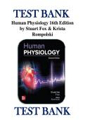 TEST BANK Human Physiology 16th Edition by Stuart Fox & Krista Rompolski