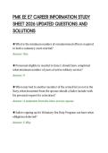 PMK EE E7 CAREER INFORMATION STUDY&NewLine;SHEET 2026 UPDATED QUESTIONS AND&NewLine;SOLUTIONS