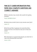 PMK EE E7 CAREER INFORMATION FINAL&NewLine;PAPER 2026 COMPLETE QUESTIONS AND&NewLine;CORRECT ANSWERS