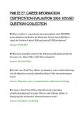 PMK EE E7 CAREER INFORMATION&NewLine;CERTIFICATION EVALUATION 2026 SOLVED&NewLine;QUESTION COLLECTION