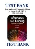 TEST BANK Informatics and Nursing 6th Edition by Jeanne Sewell ISBN 13 9781496394064
