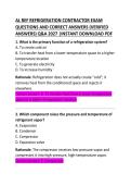 AL REF Refrigeration Contractor Exam Questions & Correct Answers