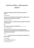 Florida Fire Officer 1 1300 Questions 2026&sol;27