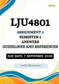 LJU4801 Assignment 2 Semester 2 2026 &vert;&vert;&lpar;ANSWERS AND GUIDELINES&rpar;&vert;Due Date &colon; 7 September 2026
