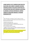 LADWP WATER UTILITY WORKER EXAM PRACTICE &NewLine;QUESTIONS AND CORRECT ANSWERS &lpar;VERIFIED &NewLine;ANSWERS&rpar; NEWEST EVALUATED EXAM PRACTICE &NewLine;100 QUESTIONS 2026-2027&vert;ORIGINAL QUESTIONS &NewLine;& ANSWERS &vert;DETAILED RATIONALES &vert;HINTED &NewLine;COMPLETE EXAM PREP GRADED A&plus;&ast;INSTANT &NewLine;DOW