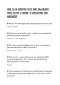 PMK EE E4 WARFIGHTING AND READINESS&NewLine;FINAL PAPER COMPLETE QUESTIONS AND&NewLine;ANSWERS&NewLine;