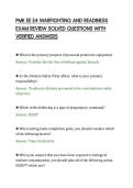 PMK EE E4 WARFIGHTING AND READINESS&NewLine;EXAM REVIEW SOLVED QUESTIONS WITH&NewLine;VERIFIED ANSWERS