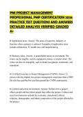 PMI PROJECT MANAGEMENT&NewLine;PROFESSIONAL PMP CERTIFICATION 2026&NewLine;PRACTICE TEST QUESTIONS AND ANSWERS&NewLine;DETAILED ANALYSIS VERIFIED GRADED&NewLine;A&plus;