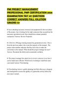 PMI PROJECT MANAGEMENT&NewLine;PROFESSIONAL PMP CERTIFICATION 2026&NewLine;EXAMINATION TEST 317 QUESTIONS&NewLine;CORRECT ANSWERS FULL SOLUTION&NewLine;GRADED A&plus;