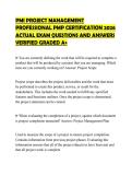 PMI PROJECT MANAGEMENT&NewLine;PROFESSIONAL PMP CERTIFICATION 2026&NewLine;ACTUAL EXAM QUESTIONS AND ANSWERS&NewLine;VERIFIED GRADED A&plus;