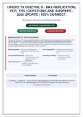 LIFESCI 7A Quiz PAL 9&colon; DNA Replication&comma; PCR & Telomeres &vert;  Questions with Correct Answers & Detailed Rationales &vert; UCLA&NewLine;