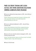PMED 130 FISDAP TRAUMA UNIT II 2026&NewLine;ACTUAL TEST PAPER QUESTIONS SOLUTIONS&NewLine;VERIFIED COMPLETE STUDY PACKAGE