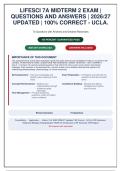 LIFESCI 7A Midterm 2 Exam Review &vert; Questions with Correct Answers & Detailed Rationales &vert; UCLA 2026&sol;27&NewLine;