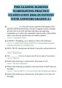 PME LEADING MARINES&NewLine;WARFIGHTING PRACTICE&NewLine;EXAMINATION 2026 QUESTIONS&NewLine;WITH ANSWERS GRADED A&plus;