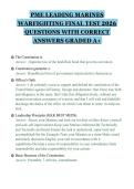 PME LEADING MARINES&NewLine;WARFIGHTING FINAL TEST 2026&NewLine;QUESTIONS WITH CORRECT&NewLine;ANSWERS GRADED A&plus;&NewLine;