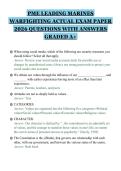 PME LEADING MARINES&NewLine;WARFIGHTING ACTUAL EXAM PAPER&NewLine;2026 QUESTIONS WITH ANSWERS&NewLine;GRADED A&plus;