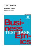 Test Bank &mdash; Business Ethics&comma; 1st Edition &lpar;Stephen Byars & Kurt Stanberry&comma; 2018&rpar; &vert; All Chapters 1-11 Covered&NewLine;