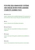 PLTW PBS 2026 HUMAN BODY SYSTEMS&NewLine;AND DISEASE REVIEW PAPER ANSWERS&NewLine;COMPLETE LEARNING PACK&NewLine;