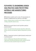 PLTW INTRO TO ENGINEERING DESIGN&NewLine;2026 PRACTICE GUIDE PROTOTYPING&NewLine;MATERIALS AND MANUFACTURING&NewLine;PROCESSES