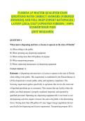 FLORIDA LP MASTER QUALIFIER EXAM QUESTIONS WITH CORRECT ANSWERS &lpar;VERIFIED ANSWERS&rpar; AND FULL DEEP EXPERT RATIONALES &vert; LATEST &lpar;2026&sol;2027&rpar; UPDATED VERSION &vert; 100&percnt; GUARANTEED PASS &lbrace;JUST RELEASED&rcub;