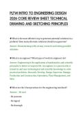 PLTW INTRO TO ENGINEERING DESIGN&NewLine;2026 CORE REVIEW SHEET TECHNICAL&NewLine;DRAWING AND SKETCHING PRINCIPLES