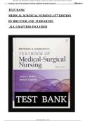 Test Bank &ndash; Brunner & Suddarth's Textbook of Medical-Surgical Nursing 14th Edition&NewLine;Janice L&period; Hinkle & Kerry H&period; Cheever &vert; All Chapters Included &vert; Comprehensive Questions & Answers &vert; Rated A&plus;