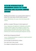 PLTW IED INTRODUCTION TO&NewLine;ENGINEERING DESIGN TEST PAPER&NewLine;QUESTIONS AND SOLUTIONS VERIFIED&NewLine;ANSWERS