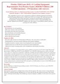 Florida CDR Exam &lpar;20-FL-X&rpar; Practice Test 2026&sol;2027&colon; 170&plus; Verified Q&A with Detailed Rationales