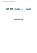 WGU D439 Foundations of Nursing Comprehensive Exam &vert; 100 Questions&comma; Answer Key & Detailed Explanations