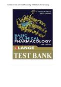 Complete Test Bank for Basic and Clinical Pharmacology 15th Edition by Bertram Katzung All Chapters&excl; ALREADY RATED A&plus; 100&percnt; CORRECT ANSWERS