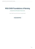 WGU D439 Foundations of Nursing Comprehensive Practice Exam &vert; 200 Questions with Correct Answers and Detailed Explanations