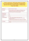 ATI RN Comprehensive ADN Predictor Retake Exam 2026 &vert;&NewLine;Level 3 &vert; Practice Questions and Rationales &vert; Complete Review -&NewLine;Questions and Answers Already Graded A&plus; Premium Exam&NewLine;Tested And Verified&NewLine;Subject Area Nursing &lpar;Comprehensive Predictor&rpar;&NewLine;Description 