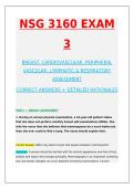 NSG 3160 EXAM 3&NewLine;BREAST&comma; CARDIOVASCULAR&comma; PERIPHERAL VASCULAR&comma; LYMPHATIC & RESPIRATORY ASSESSMENT&NewLine;