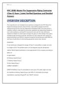 NYC &lpar;DOB&rpar; Master Fire Suppression Piping Contractor &NewLine;&lpar;Class A&rpar; Exam &vert; Latest Verified Questions and Detailed &NewLine;Answers 
