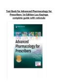 Test Bank for Advanced Pharmacology for  Prescribers 1st Edition Luu Kayingo  complete guide with rationales 2026