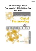 Test Bank &ndash; Introductory Clinical Pharmacology 12th Edition&NewLine;Susan M&period; Ford &vert; Comprehensive Questions & Answers &vert; All Chapters Included &vert; Rated A&plus;