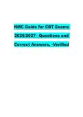 NMC Guide for CBT Exams &NewLine;2026&sol;2027&ndash; Questions and &NewLine;Correct Answers&comma; -Verified &NewLine;