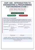 EGR 1400 Exam 1 Practice&colon; 150 Questions with Verified Answers & Detailed Rationales &lpar;2026 Update&rpar;&NewLine;&NewLine;
