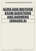 NURS 6550 MIDTERM  &NewLine;EXAM QUESTIONS  &NewLine;AND ANSWERS  &NewLine;&lpar;GRADED A&rpar; 