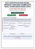 DOT Certification Exam 2026&sol;2027&colon; 150 Real Questions with Detailed Answers & Rationales &vert; Guaranteed Pass