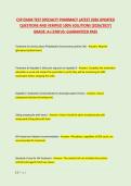 CSP EXAM TEST SPECIALTY PHARMACY LATEST 2026 UPDATED &NewLine;QUESTIONS AND VERIFIED 100&percnt; SOLUTIONS &lpar;2026&sol;2027&rpar; &NewLine;GRADE&colon; A&plus;&vert;STATUS&colon; GUARANTEED PASS