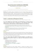 NE-BC&reg; CERTIFICATION EXAM ACTUAL 2026&sol;2027 &vert; Nurse Executive Complete Guide &vert; Verified Questions & Correct Answers &vert; A&plus; Graded &vert; Pass Guaranteed&NewLine;&NewLine;