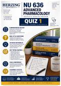 Herzing NU 636 Quiz 1 &vert; Advanced Pharmacology &lpar;2026&sol;2027&rpar; Q&A &vert; A&plus; Guarantee