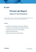 Virtual Lab Report&colon;  Biosafety Simulation Analysis - BIO101 &vert; Complete latest 100&percnt; answered - Jersey College&period;