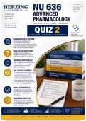 Herzing NU 636 Quiz 2 &vert; Advanced Pharmacology &lpar;2026&sol;2027&rpar; Q&A &vert; A&plus; Guarantee