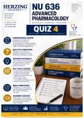 Herzing NU 636 Quiz 4 &vert; Advanced Pharmacology &lpar;2026&sol;2027&rpar; Q&A &vert; A&plus; Guarantee