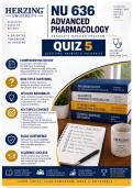 Herzing NU 636 Quiz 5 &vert; Advanced Pharmacology &lpar;2026&sol;2027&rpar; Q&A &vert; A&plus; Guarantee