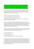 &NewLine;Physical Education Content Specialty Certification Exam Questions and All Solved Solutions 2026 -2027 Updated&period;&NewLine;&NewLine;