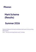 2026 Pearson Edexcel International A Level Accounting UNIT 1&vert;WAC11&sol;01A&vert;Mark scheme&vert;JUNE 2026
