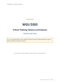 WGU D265 Critical Thinking&colon; Reason and Evidence Complete Study Guide &vert; 40 Practice Questions with Answers and Explanations &vert; 2026&NewLine;